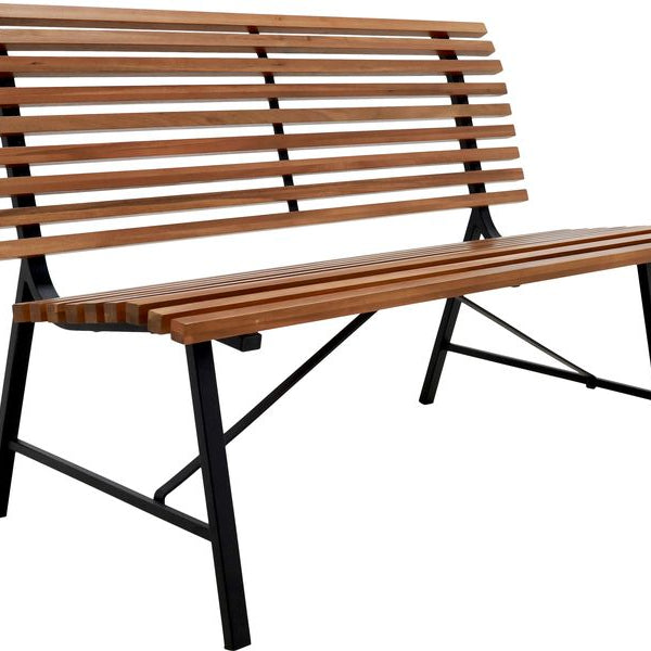 Schou Gartenbank Stefania 124 x 60 x 79 cm – Schwarz, Teak