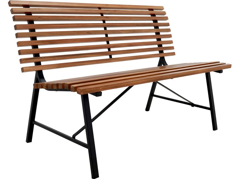 Schou Gartenbank Stefania 124 x 60 x 79 cm – Schwarz, Teak
