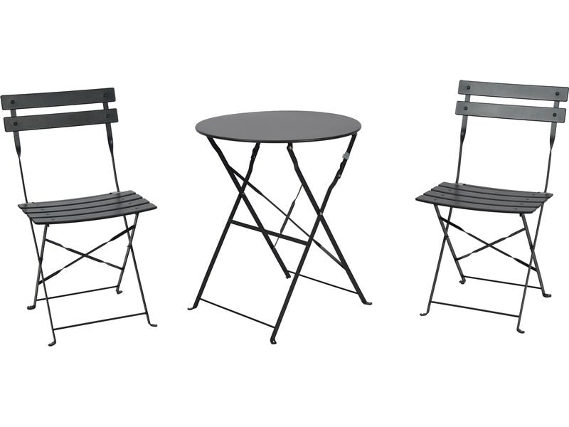 Schou Bistro-Set Sam 71 x 42 x 80cm – Schwarz