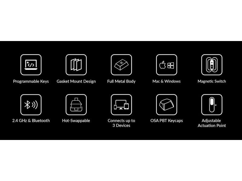 Keychron Gaming-Tastatur Q6 HE Carbon Black QMK Magnetic Switch