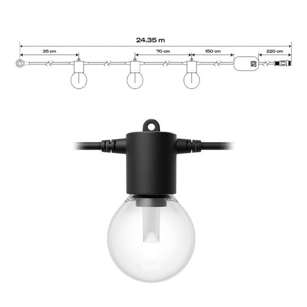 Philips Hue LED-Lichterkette Festavia Globe Outdoor Erweiterung 21 m