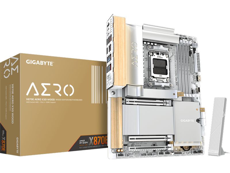 Gigabyte Mainboard X870E AERO X3D WOOD