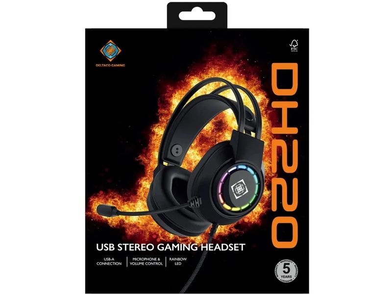 DELTACO Headset GAM-168 Schwarz