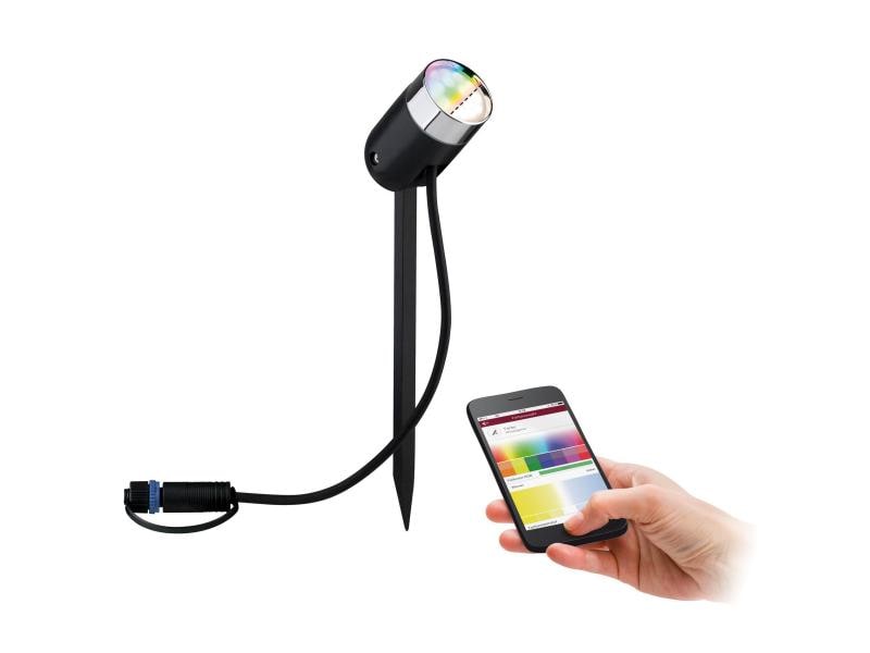 Paulmann Gartenleuchte Plug &amp; Shine PIKE RGBW Spot 40 °, ZigBee