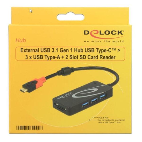 Delock Dockingstation USB 3.1 Typ-C - 3x Typ-A + SD / Micro SD