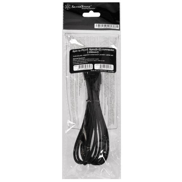 SilverStone Stromverlängerungskabel 8Pin - 6+2Pin PCIe Schwarz