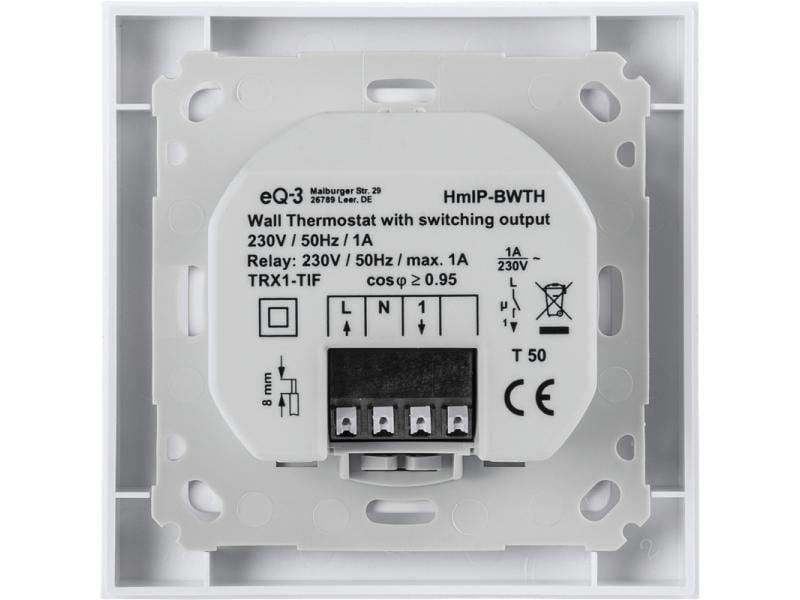 HomeMatic IP Wandthermostat Markenschalter mit Schaltausgang 230 V