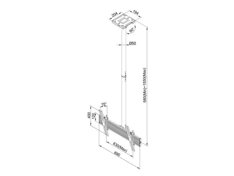 Multibrackets Deckenhalterung MBC1U Professional