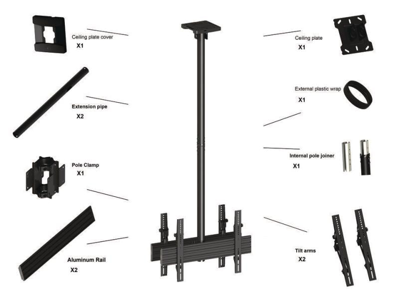 Multibrackets Deckenhalterung MBC1UX2 Professional