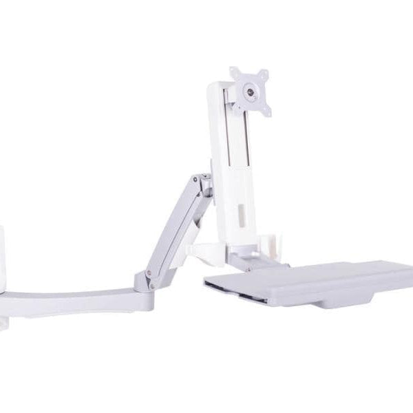 Multibrackets Tischhalterung Arm single Extended 4368 bis 8 kg – Weiss