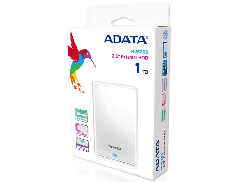 ADATA Externe Festplatte HV620S 1 TB, Weiss