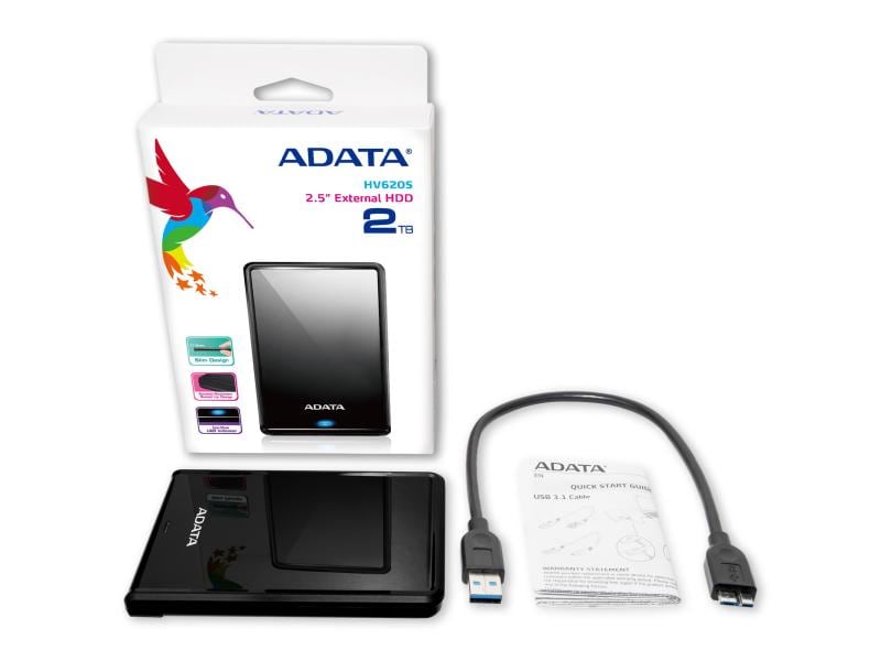 ADATA Externe Festplatte HV620S 2 TB, Schwarz