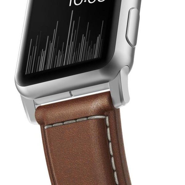 Nomad Lederarmband Traditional Strap Apple Watch Braun/Silber