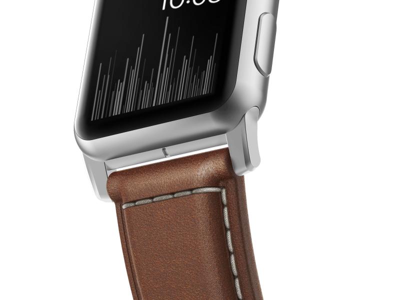 Nomad Lederarmband Traditional Strap Apple Watch Braun/Silber