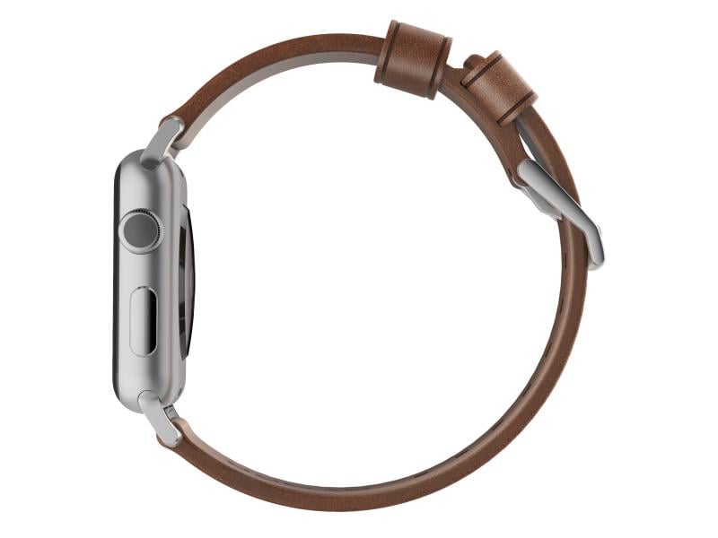 Nomad Lederarmband Modern Strap Apple Watch Braun/Silber