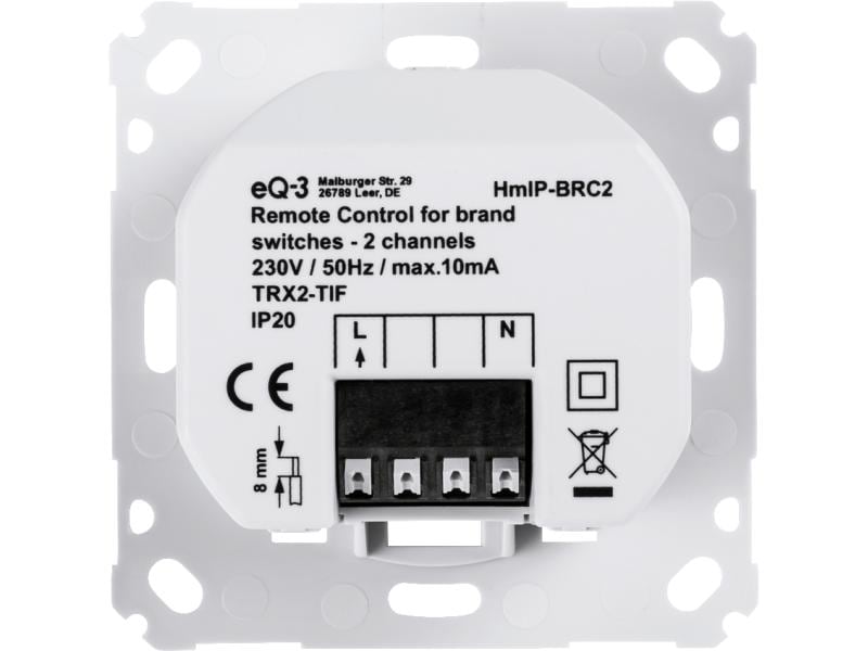Homematic IP Smart Home Funk-Wandsender für Markenschalter - 2-fach