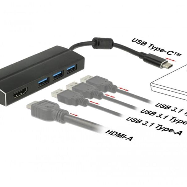 Delock Dockingstation USB 3.1 Typ-C Gen1 - 3x Typ-A + 1x HDMI 4K