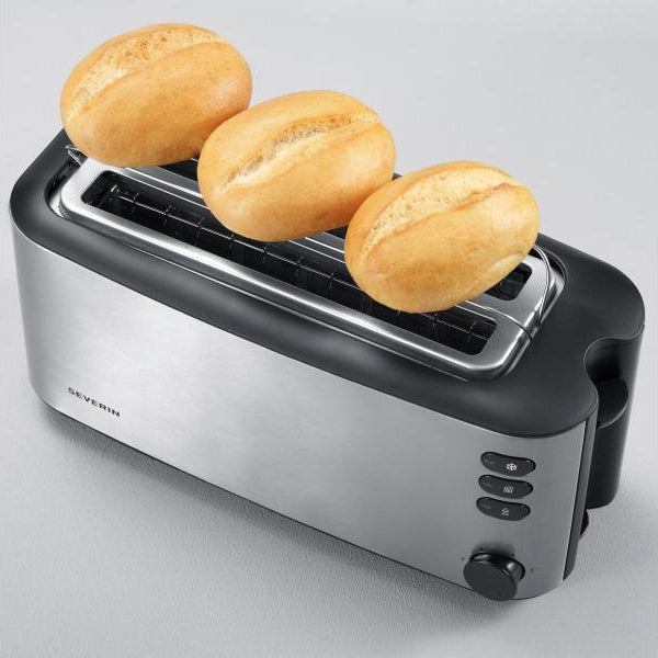 Severin Toaster Automatik-Langschlitz 2509 Schwarz/Silber