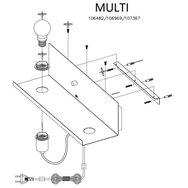 Markslöjd Wandleuchte Multi, E27, max. 60W, Weiss