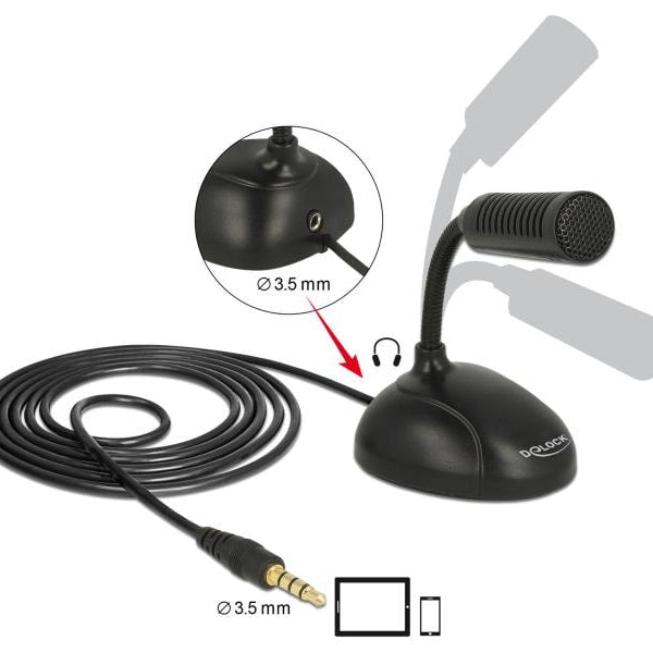 Delock Mikrofon 3.5 mm für Smartphone/Tablet