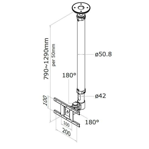 NEOMOUNTS Deckenhalterung FPMA-C100 Schwarz