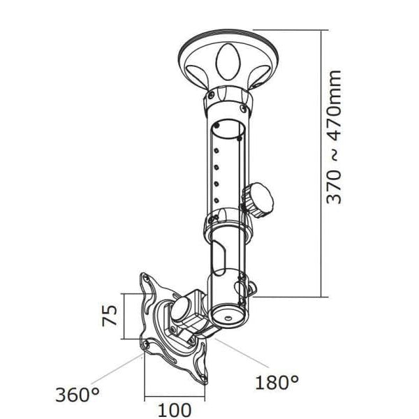 NEOMOUNTS Deckenhalterung FPMA-C025 Schwarz