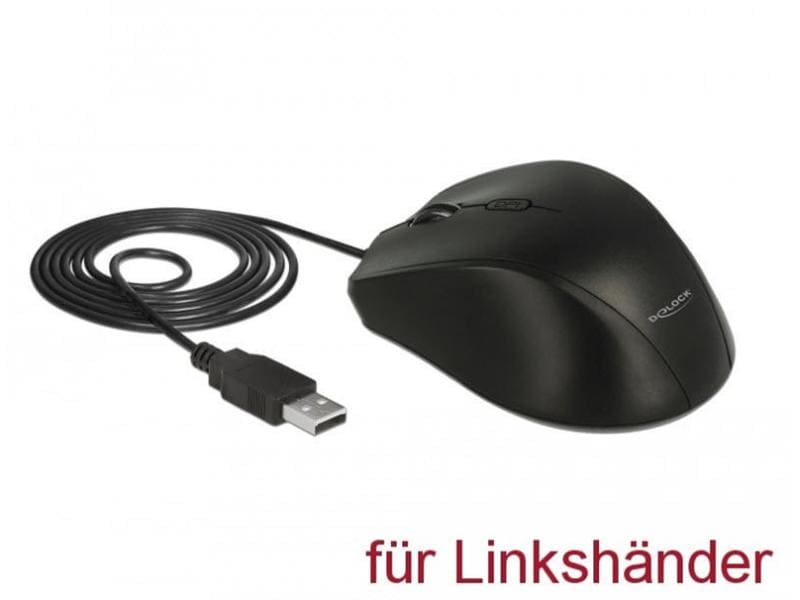 Delock Ergonomische Maus 12548 für Linkshänder