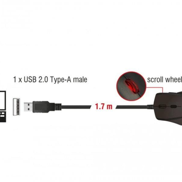Delock Ergonomische Maus 12548 für Linkshänder