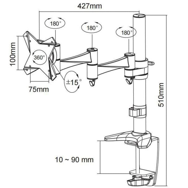 NEOMOUNTS Tischhalterung FPMA-D1330SILVER bis 9 kg – Silber