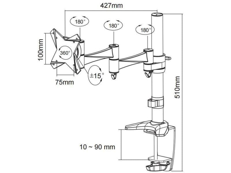NEOMOUNTS Tischhalterung FPMA-D1330SILVER bis 9 kg – Silber