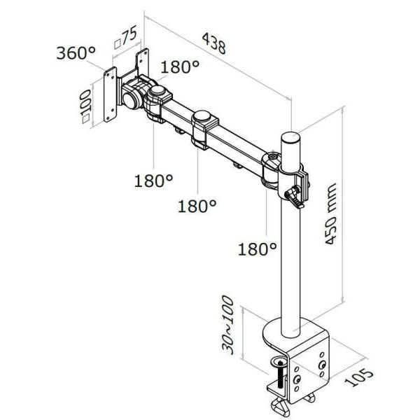 NEOMOUNTS Tischhalterung FPMA-D960 bis 10 kg – Schwarz