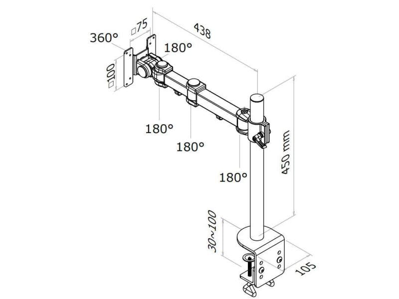 NEOMOUNTS Tischhalterung FPMA-D960 bis 10 kg – Schwarz