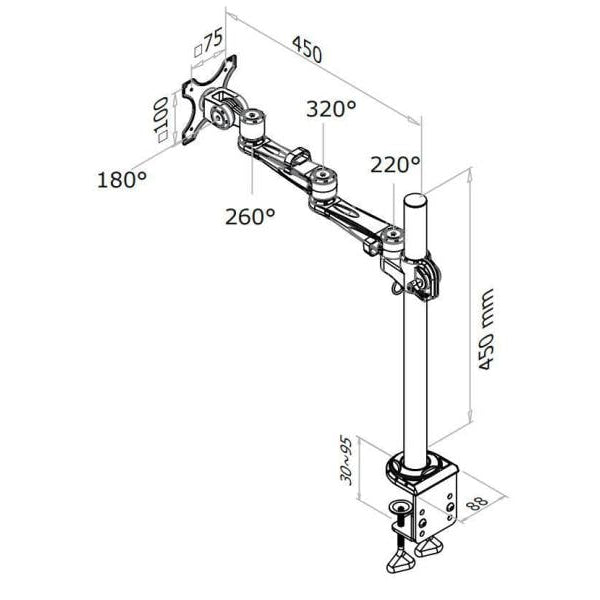 NEOMOUNTS Tischhalterung FPMA-D935 bis 10 kg – Schwarz