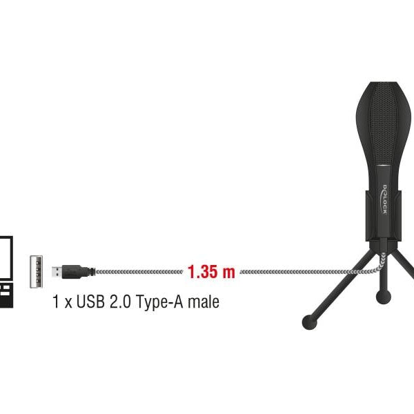 Delock Mikrofon USB Kondensator mit Tischständer