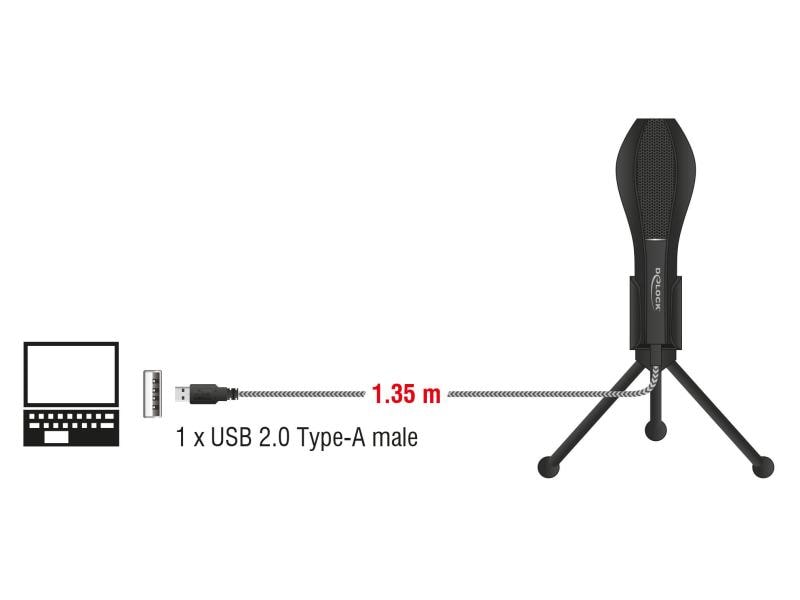 Delock Mikrofon USB Kondensator mit Tischständer