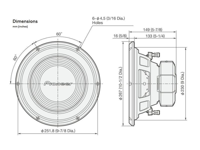 Pioneer Subwoofer TS-A250D4