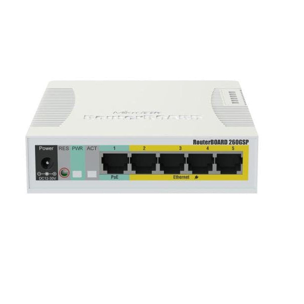 MikroTik PoE Switch RB260GSP, CSS106-1G-4P-1S 6 Port