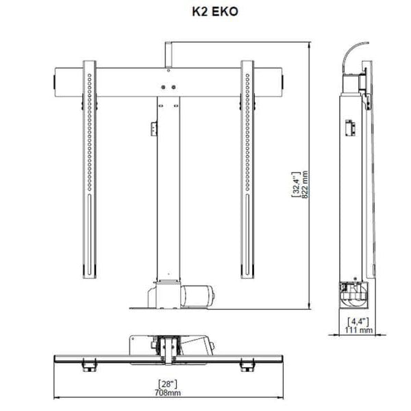 DSS TV-Lift Ascona TV Möbel mit Liftsystem max. 50 kg – Weiss