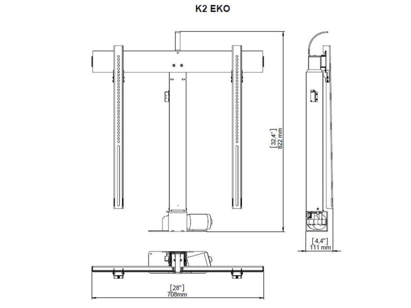 DSS TV-Lift Ascona TV Möbel mit Liftsystem max. 50 kg – Weiss