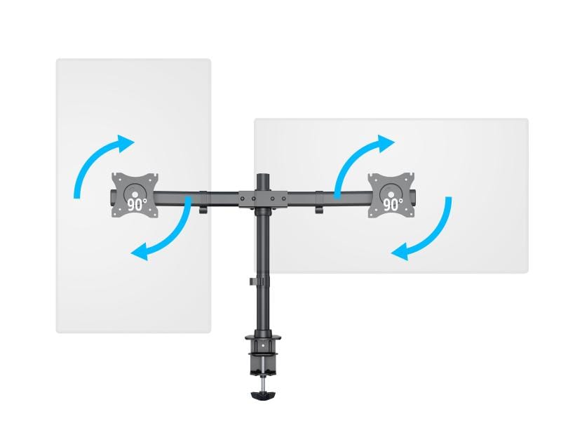 Multibrackets Tischhalterung Basic Dual bis 8 kg – Schwarz