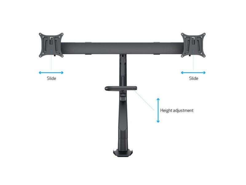 Multibrackets Tischhalterung Gas Lift Arm + Duo Crossbar 2 bis 7 kg