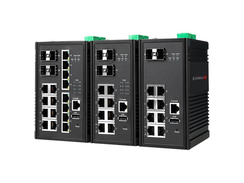 Edimax Pro Rail PoE+ Switch IGS-5416P 20 Port