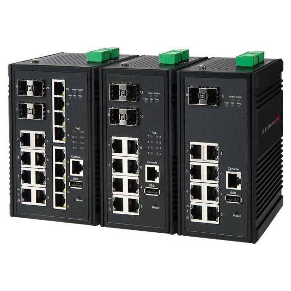 Edimax Pro Rail PoE+ Switch IGS-5416P 20 Port