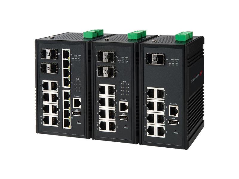 Edimax Pro Rail PoE+ Switch IGS-5416P 20 Port