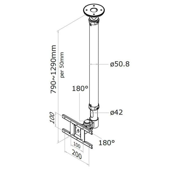 NEOMOUNTS Deckenhalterung FPMA-C100 Silber