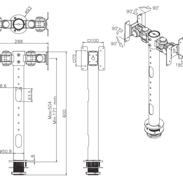 NEOMOUNTS Tischhalterung FPMA-D050BLACK bis 20 kg – Schwarz