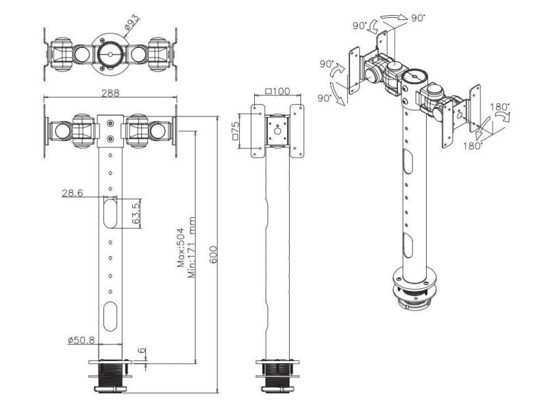 NEOMOUNTS Tischhalterung FPMA-D050BLACK bis 20 kg – Schwarz