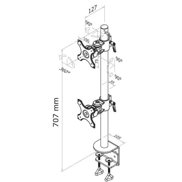 NEOMOUNTS Tischhalterung FPMA-D700DV bis 12 kg