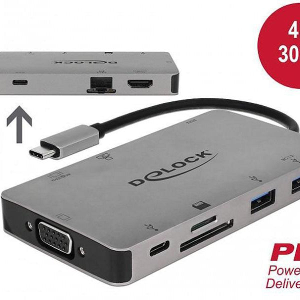 Delock Dockingstation USB 3.1 Typ-C – HDMI/VGA/USB/LAN/PD