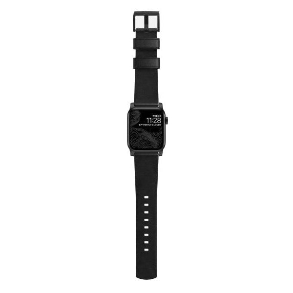 Nomad Lederarmband Modern Strap Apple Watch Schwarz/Schwarz